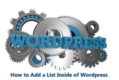 How to add a List Inside of Wordpress